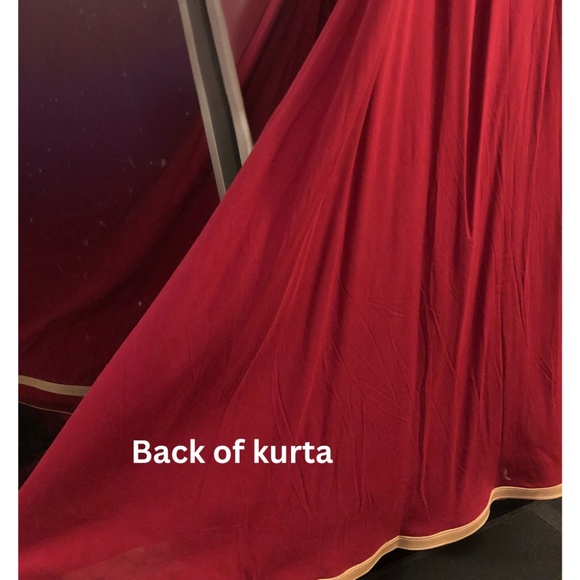 Beautiful red kurta with embroidery - Picture 6 of 7